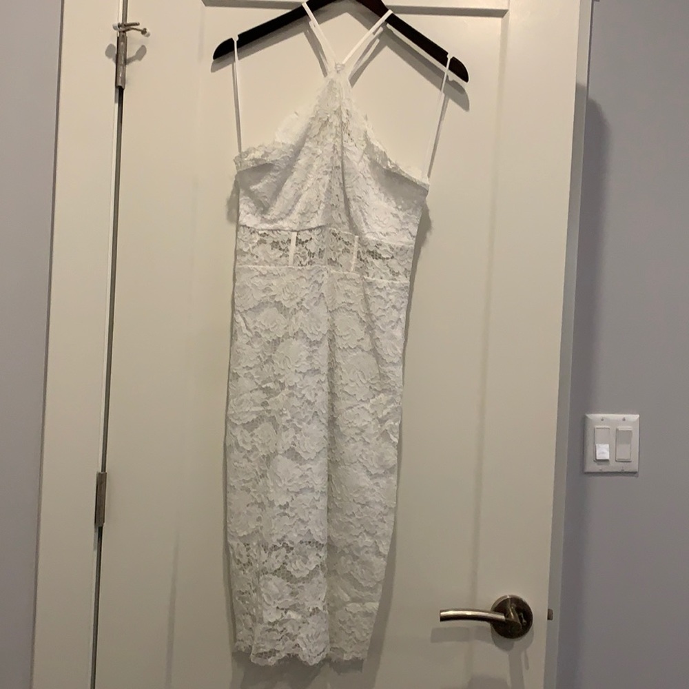 Express white lace halter dress Size 8